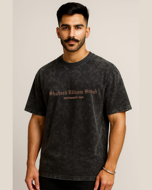 Shaheed Udham Singh (Premium Oversized Acid Wash T-shirt)