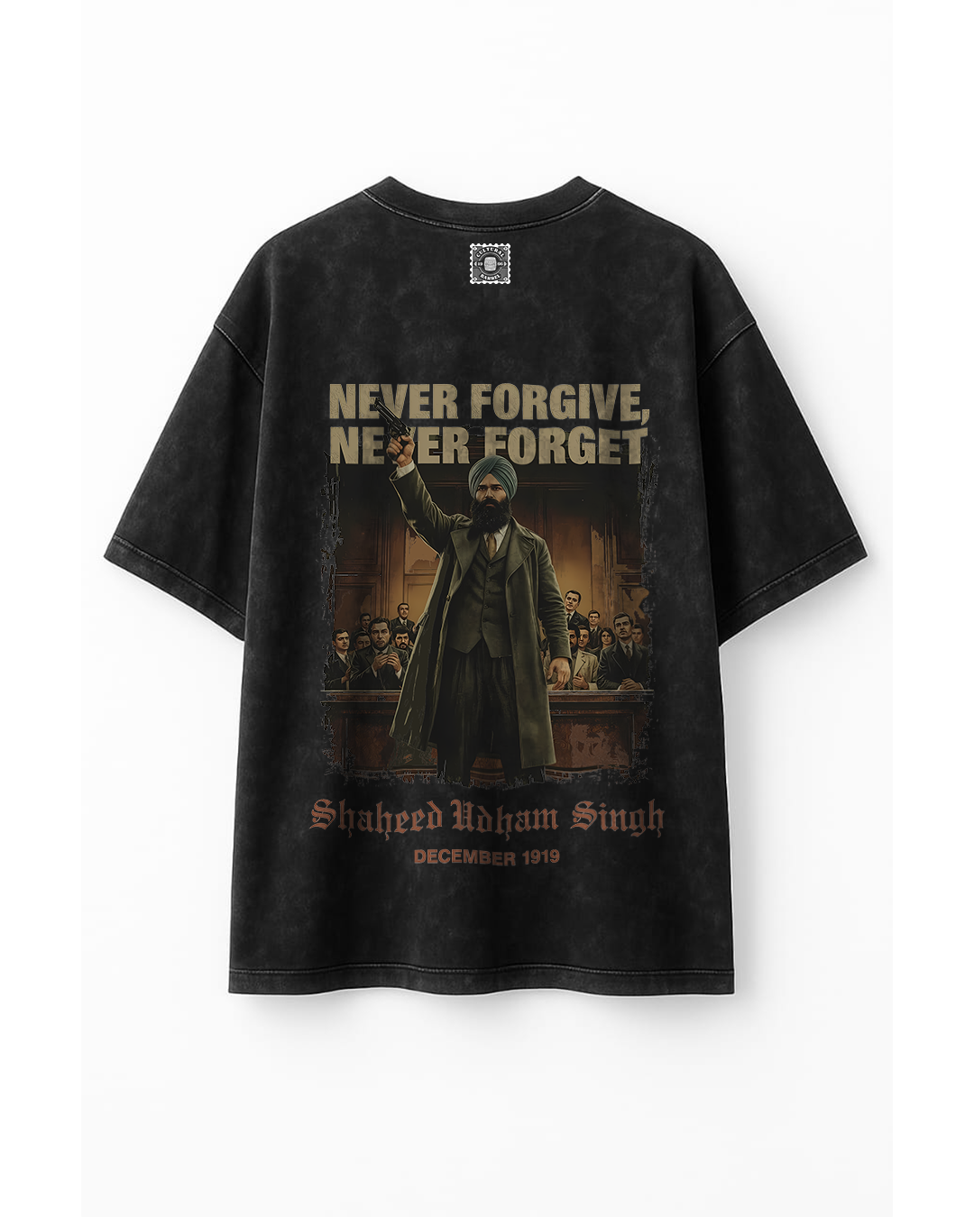 Shaheed Udham Singh (Premium Oversized Acid Wash T-shirt)