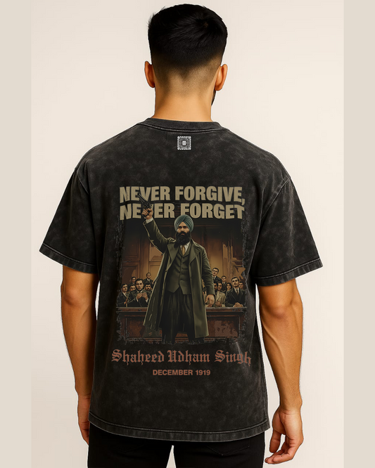 Shaheed Udham Singh (Premium Oversized Acid Wash T-shirt)