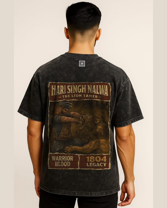 Hari Singh Nalwa (Premium Oversized Acid Wash T-shirt)